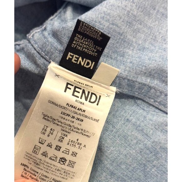 Fendi Womens Chambray Summer Shorts Made In Italy With Elastic Waist & Pocket De - Picture 8 of 13